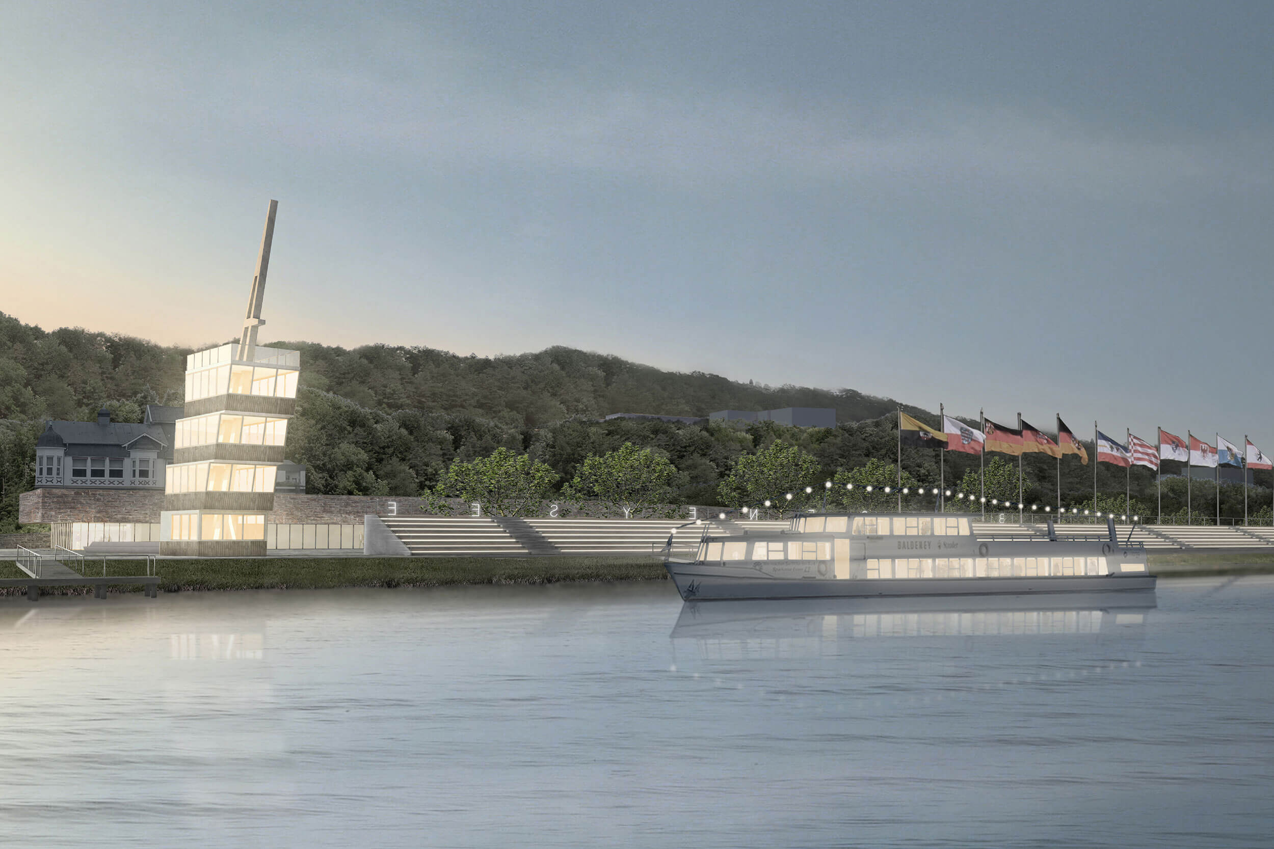 titel-Regattastrecke-Baldeneysee-Ansicht-2 Ansicht Tribüne Regattastrecke Baldeneysee Essen