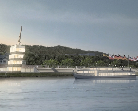 Ansicht Tribüne Regattastrecke Baldeneysee Essen