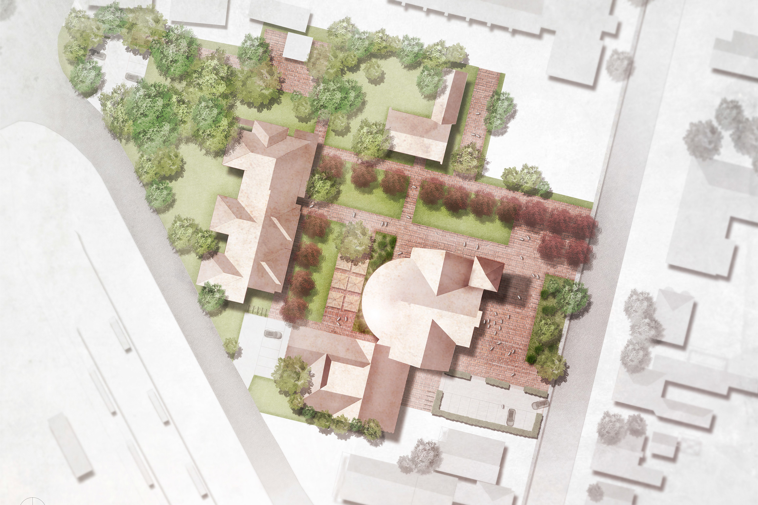 Lageplan Lageplan Katholische Kirche und Pfarrheim St. Augustinus